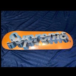 supreme chrome logo skate board deck orange